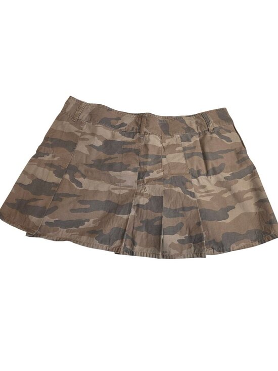 Y2K 04' Old Navy Womens Camo Pleated Micro Mini Skirt Sz 12 100% Cotton - Picture 5 of 6